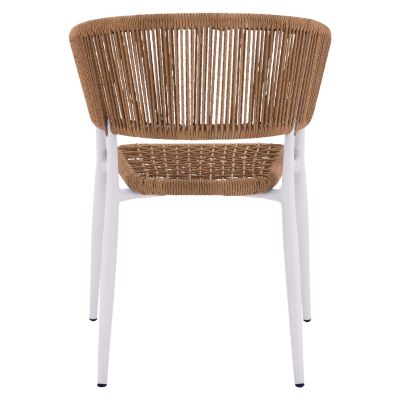 ARMCHAIR ALUMINUM EULO HM5783.12 WHITE-SYNTHETIC RATTAN BEIGE 55,5x63,5x78Hcm.