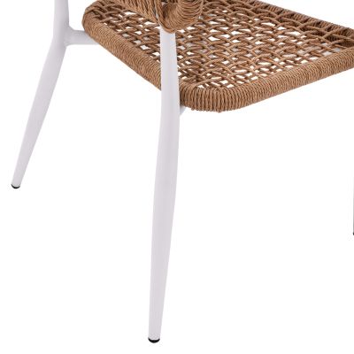 ARMCHAIR ALUMINUM EULO HM5783.12 WHITE-SYNTHETIC RATTAN BEIGE 55,5x63,5x78Hcm.