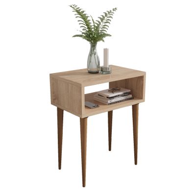 BEDSIDE STAND TODD HM18183.03 MELAMINE IN SONAMA-LEGS IN NATURAL WOOD COLOR 45x30x58Hcm.