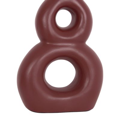 TABLE DECORATIVE VASE FIORIN HM4666.03S TERRACOTA IN MAROON RED--21x7.5x31Hcm.