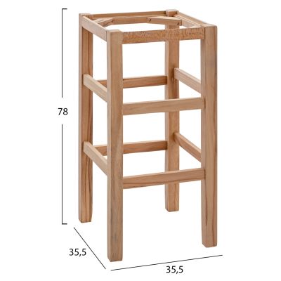 WOODEN STOOL WITHOUT BACK MADE OF BEECH TREE WOOD HM5583.02 35,5x35,5x78cm UNPAINTED