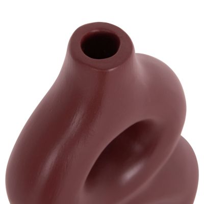 TABLE DECORATIVE VASE FIORIN HM4666.03S TERRACOTA IN MAROON RED--21x7.5x31Hcm.