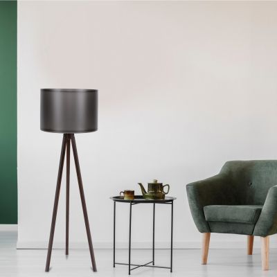 FLOOR LAMP WALNUT AND BLACK HM7272.04 Φ38x145cm
