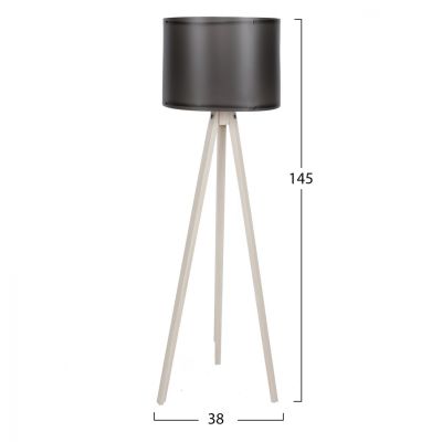 FLOOR LAMP IN ECRU AND BLACK HM7272.17 Φ38x145cm