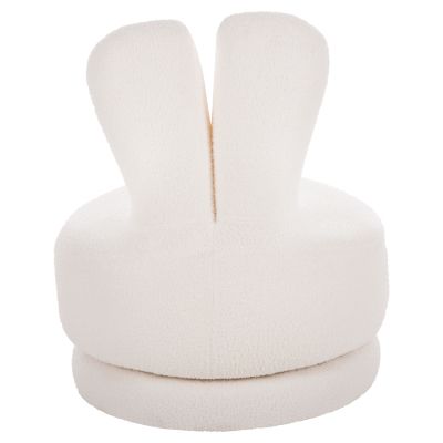 ТАБУРЕТКА С ВЪРТЯЩА СЕ ОБЛЕГАЛКА FRIVO HM9774.05 БЯЛ ТЕДИ ПЛАТ 51x51x61Hсм.