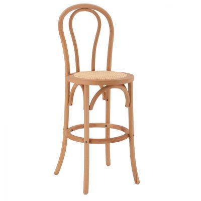 Wooden bar stool MONTREAL- beech wood in natural color with mat 41x47x108 HM8749.01