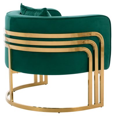 TIANA ARMCHAIR WITH GOLD METAL FRAME AND LOW BACK IN A SEMI-CIRCULAR ARRANGEMENT HM8738.03