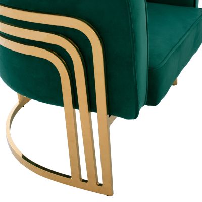 TIANA ARMCHAIR WITH GOLD METAL FRAME AND LOW BACK IN A SEMI-CIRCULAR ARRANGEMENT HM8738.03