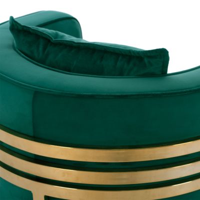 TIANA ARMCHAIR WITH GOLD METAL FRAME AND LOW BACK IN A SEMI-CIRCULAR ARRANGEMENT HM8738.03