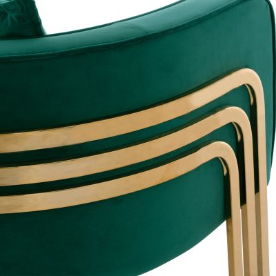 TIANA ARMCHAIR WITH GOLD METAL FRAME AND LOW BACK IN A SEMI-CIRCULAR ARRANGEMENT HM8738.03