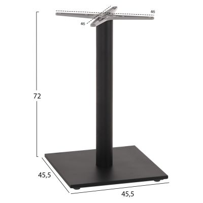 БАЗА ЗА МАСА HM475.20 АЛУМИНИЕВА СИВА-48x48см КРЪСТ- 45Χ45Χ73Hсм.