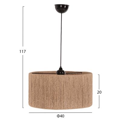 CEILING PENDANT LAMP INDOORS HM7945.02 NATURAL COLORED PAPER ROPE CAP Φ40x117Hcm.