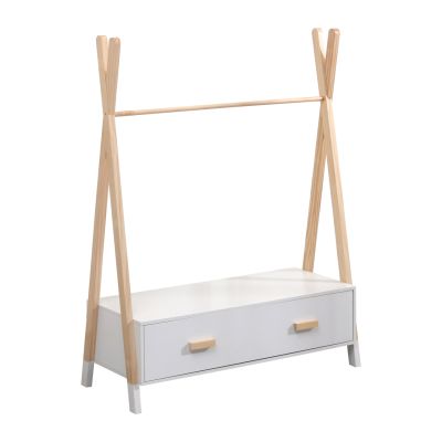 KIDS' CLOTHES HANGER WITH DRAWERS PASCHAL HM2491.03 MELAMINE-PINE WOOD 80x40x130Hcm.