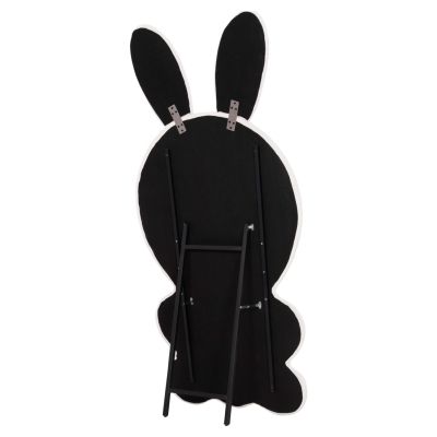 KIDS' FLOOR STANDING MIRROR BUNNY HM4489.01 MDF IN PINK & WHITE- BLACK STAND 80x162Hcm.
