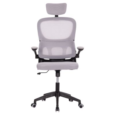 OFFICE CHAIR BASTON HM18236.02 GREY MESH FABRIC & BLACK PP FRAME 64x60x127Hcm.