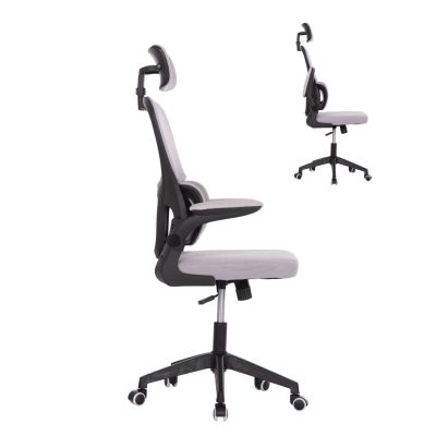 OFFICE CHAIR BASTON HM18236.02 GREY MESH FABRIC & BLACK PP FRAME 64x60x127Hcm.