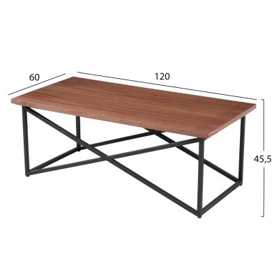 ХОЛНА МАСА HM9469.02 MDF С ФУРНИР ОРЕХ ПЛОТ-ЧЕРНА МЕТАЛНА ОСНОВА 120x60x45,5Hcm.