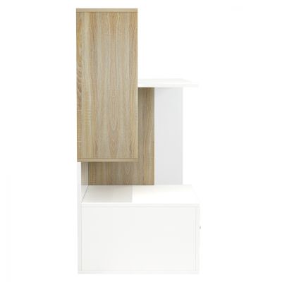 MELAMINE OFFICE WITH BOOKCASE SYNDYA HM8993.02 WHITE SONAMA 149x48x105Y cm.