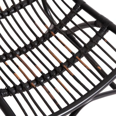 ARMCHAIR GRINN HM9815.02 RATTAN RODS IN BLACK COLOR 56.5x73.5x79.5H --B' GRADEcm.