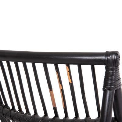 ARMCHAIR GRINN HM9815.02 RATTAN RODS IN BLACK COLOR 56.5x73.5x79.5H --B' GRADEcm.
