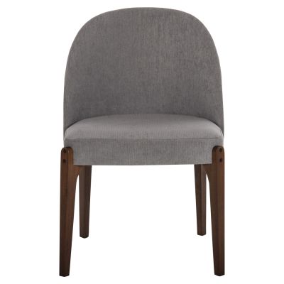 DINING CHAIR RAMMER HM9744.01 RUBBERWOOD IN WALNUT-GREY FABRIC 57x55x86Hcm.