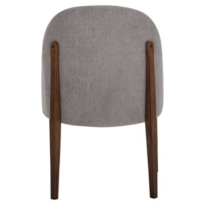 DINING CHAIR RAMMER HM9744.01 RUBBERWOOD IN WALNUT-GREY FABRIC 57x55x86Hcm.