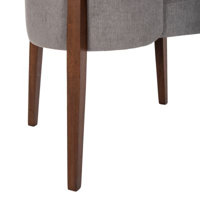 DINING CHAIR RAMMER HM9744.01 RUBBERWOOD IN WALNUT-GREY FABRIC 57x55x86Hcm.