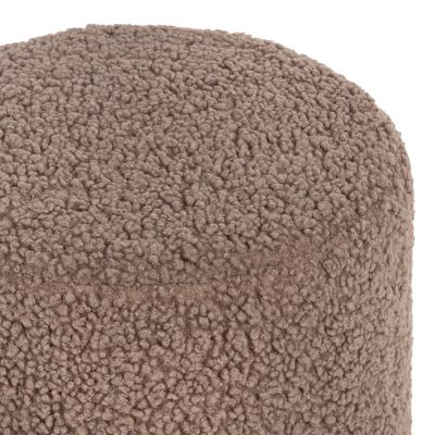 STOOL LEVY HM8408.25 BOUCLE FABRIC LIGHT BROWN-SILVER BASE Φ35x42Hcm.