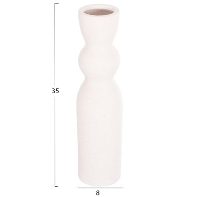 CERAMIC TABLE DECOR SCEPTER HM4614.01 OFF WHITE WITH CRYSTALLIZATION Φ8.5x35Hcm.