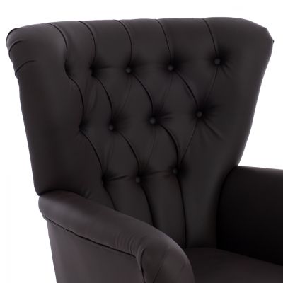 HM9217.03 bergere, честърфийлд стил, кафяв PU, 87x88x100