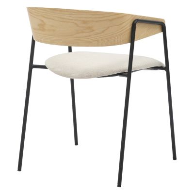 DINING CHAIR KORIN HM9975.01 METAL-BEIGE FABRIC-PLYWOOD 54x51x72,5Hcm.