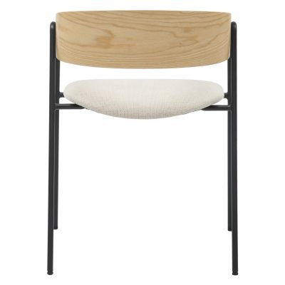 DINING CHAIR KORIN HM9975.01 METAL-BEIGE FABRIC-PLYWOOD 54x51x72,5Hcm.