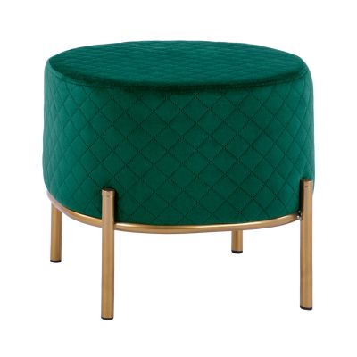 Stool Sinta HM8638.03 Cypress Green Velvet with gold base 42x42x38cm