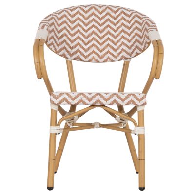 ARMCHAIR ALUMINUM HM5861.03 BAMBOO LOOK BROWN-WHITE56.58.5x58x82Η cm.