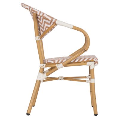 ARMCHAIR ALUMINUM HM5861.03 BAMBOO LOOK BROWN-WHITE56.58.5x58x82Η cm.