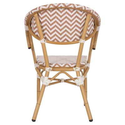 ARMCHAIR ALUMINUM HM5861.03 BAMBOO LOOK BROWN-WHITE56.58.5x58x82Η cm.