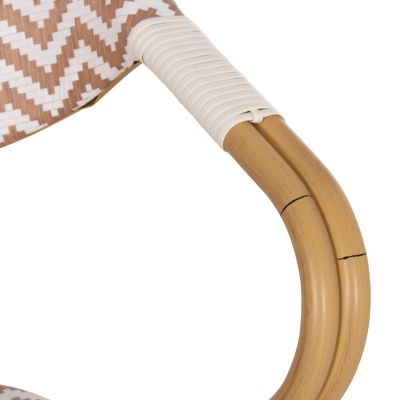 ARMCHAIR ALUMINUM HM5861.03 BAMBOO LOOK BROWN-WHITE56.58.5x58x82Η cm.