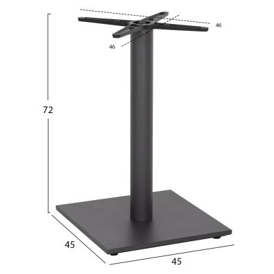 БАЗА ЗА МАСА HM438.20 МАТИРАН СИВ МЕТАЛ С РЕГУЛИРАЩИ ВИСОЧИНИ 45Χ45Χ71.5Hcm.