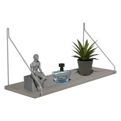 СТЕНЕН РАФТ AGILAN HM9183.14 МЕЛАМИН В СОНОМА-БЯЛ МЕТАЛ 72x20x27Hcm.