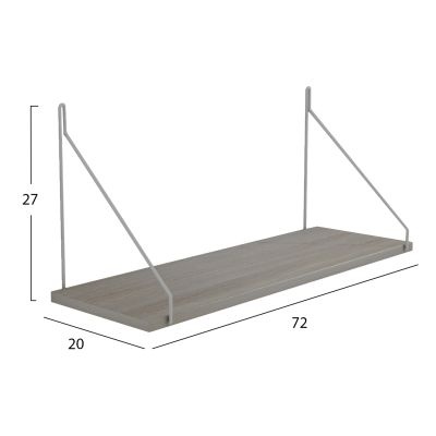 СТЕНЕН РАФТ AGILAN HM9183.14 МЕЛАМИН В СОНОМА-БЯЛ МЕТАЛ 72x20x27Hcm.