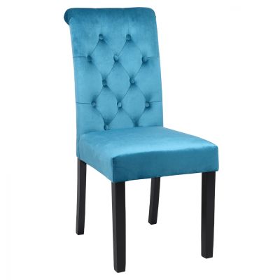 CHAIR ROXIE HM8919.08 K/D TURQUOISE VELVET WITH WOODEN FEET 46,5x61,5x100Υ cm.