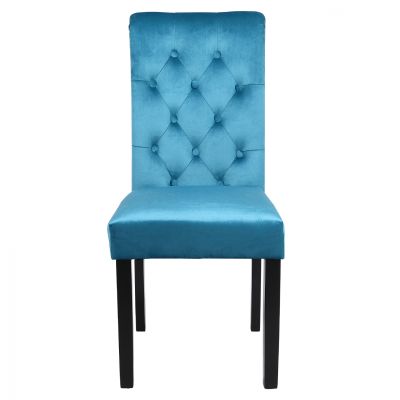 CHAIR ROXIE HM8919.08 K/D TURQUOISE VELVET WITH WOODEN FEET 46,5x61,5x100Υ cm.