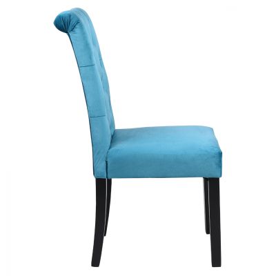 CHAIR ROXIE HM8919.08 K/D TURQUOISE VELVET WITH WOODEN FEET 46,5x61,5x100Υ cm.