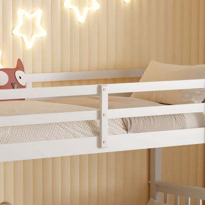 BUNK BED FOR CHILDREN LANTAI HM682.03 PINE WOOD IN WHITE-MATTRESSES 190x90cm