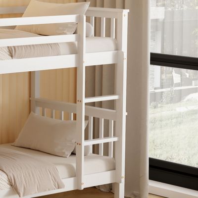 BUNK BED FOR CHILDREN LANTAI HM682.03 PINE WOOD IN WHITE-MATTRESSES 190x90cm