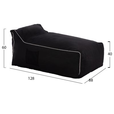 BEANBAG SEAT (POUF) “ZAFER” HM5772.12 TEXTILENE FABRIC BLACK COLOR