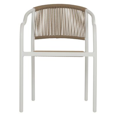 ARMCHAIR ALUMINUM WHITE WITH PE RATTAN WICKER HM5856.01 57x63x80Hcm.