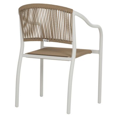 ARMCHAIR ALUMINUM WHITE WITH PE RATTAN WICKER HM5856.01 57x63x80Hcm.