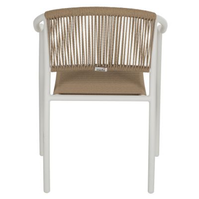ARMCHAIR ALUMINUM WHITE WITH PE RATTAN WICKER HM5856.01 57x63x80Hcm.