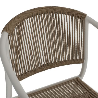 ARMCHAIR ALUMINUM WHITE WITH PE RATTAN WICKER HM5856.01 57x63x80Hcm.